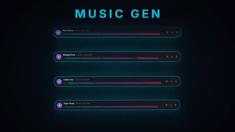 Songs generated with AI from text descriptions